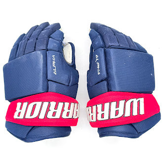 Gants d'occasion - Warrior Alpha - ECHL (bleu marine/rouge)